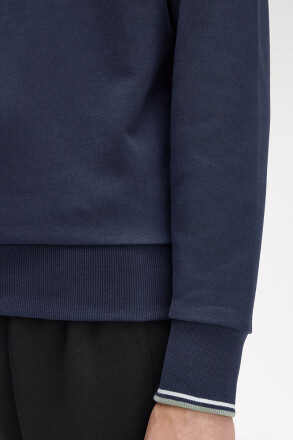 Fred Perry Halfzip Sweater Dark Airforce Light Ice