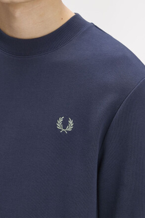 Fred Perry Crew Neck Sweater Dark Airforce Light Ice