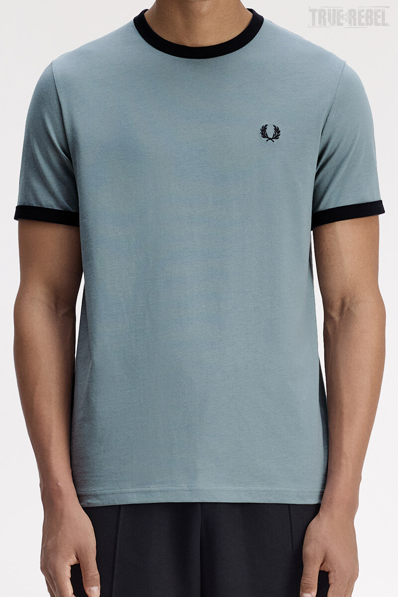 Fred Perry Ringer T-Shirt Stockport Blue box