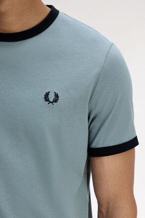 Fred Perry Ringer T-Shirt Stockport Blue Navy