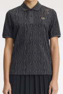 Fred Perry Amy Winehouse Printed Polo Shirt Anchor Grey