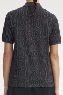 Fred Perry Amy Winehouse Printed Polo Shirt Anchor Grey