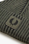 Fred Perry Cotton Ribbed Beanie LW Green Black