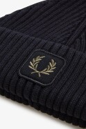 Fred Perry Cotton Ribbed Beanie Black