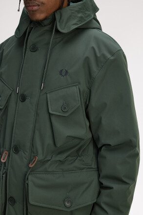 Fred Perry Patch Pocket Puffer Jacket Court Green