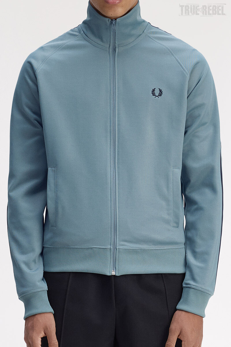 Fred Perry Contrast Tape Track Jacket Stockport Blue Navy