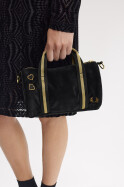 Fred Perry Amy Winehouse Mini Velour Barrel Bag Black