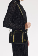 Fred Perry Amy Winehouse Mini Velour Barrel Bag Black