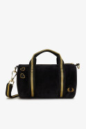 Fred Perry Amy Winehouse Mini Velour Barrel Bag Black