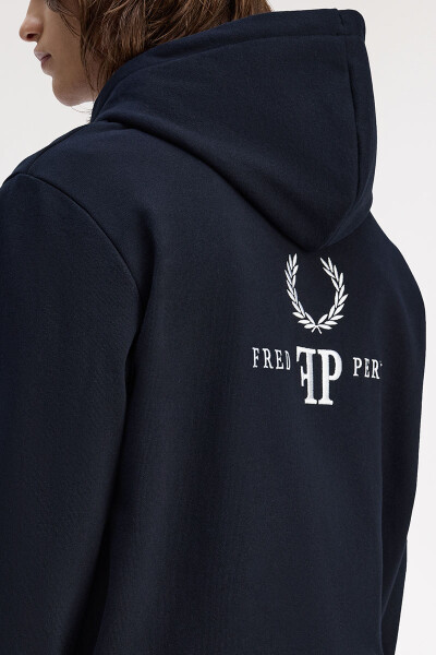 Fred Perry Monogram Hoodie Navy