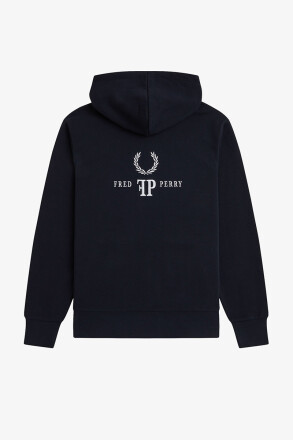 Fred Perry Monogram Hoodie Navy