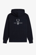 Fred Perry Monogram Hoodie Navy