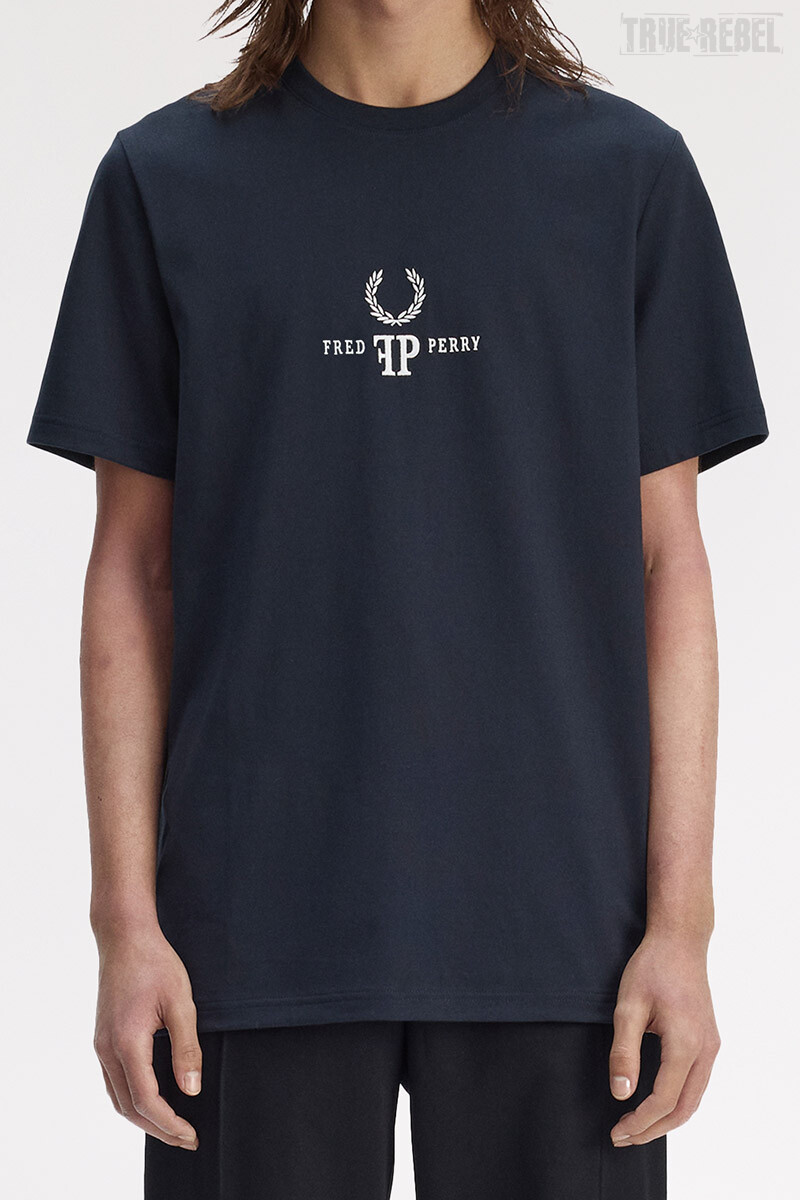 Fred Perry Monogram T-Shirt Navy