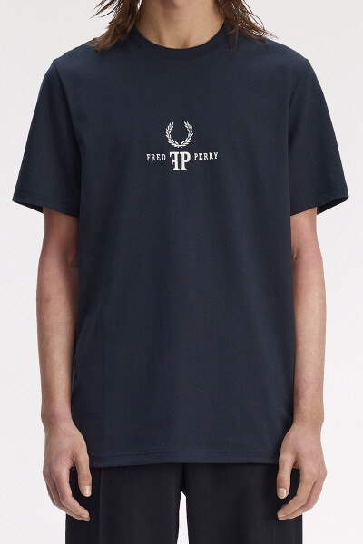 Fred Perry Monogram T-Shirt Navy
