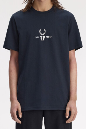 Fred Perry Monogram T-Shirt Navy