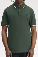 Fred Perry Twin Tipped Polo Shirt Court Green Snow White
