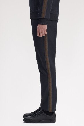 Fred Perry Contrast Tape Track Pants Navy Burnt Tobacco