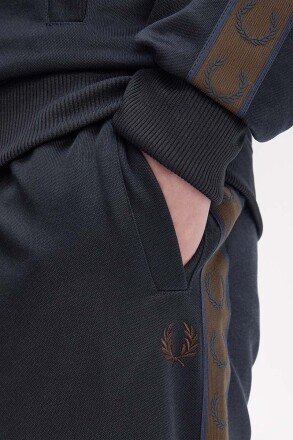 Fred Perry Contrast Tape Track Pants Navy Burnt Tobacco