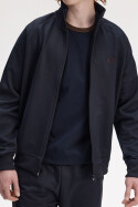 Fred Perry Contrast Tape Track Jacket Navy Burnt Tobacco