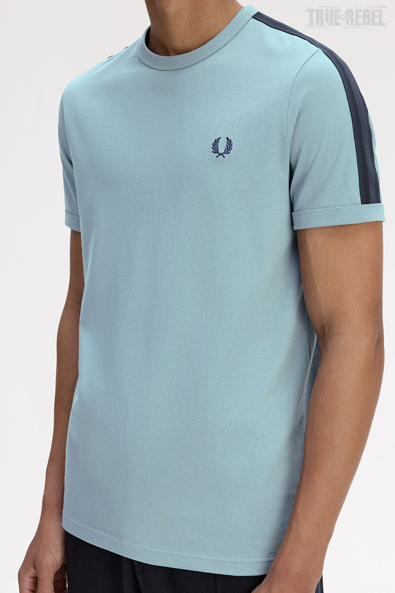 Fred Perry Mesh Taped Ringer T-Shirt Stockport Blue