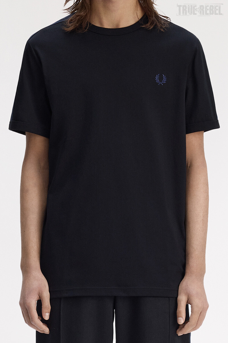 Fred Perry Mesh Taped Ringer T-Shirt Black