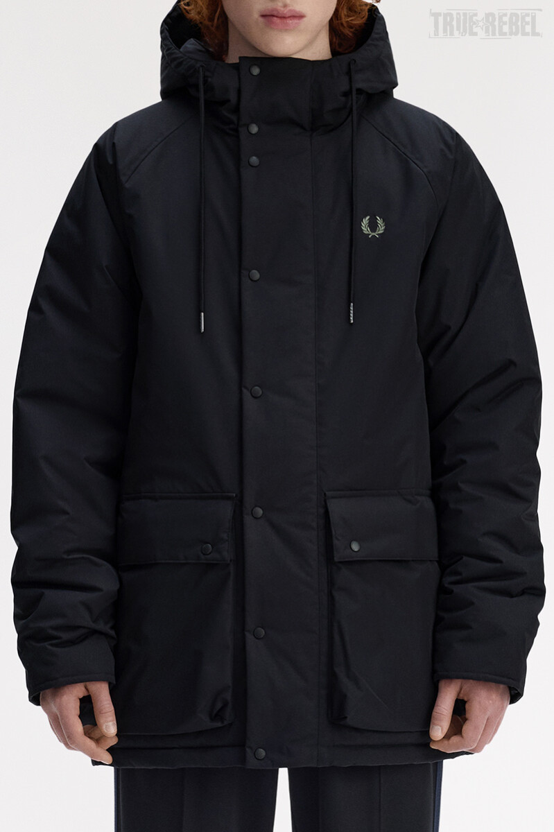 Fred Perry Padded Zip Through Jacket Black