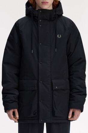 Fred Perry Padded Zip Through Jacket Black