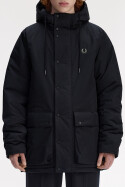 Fred Perry Padded Zip Through Jacket Black