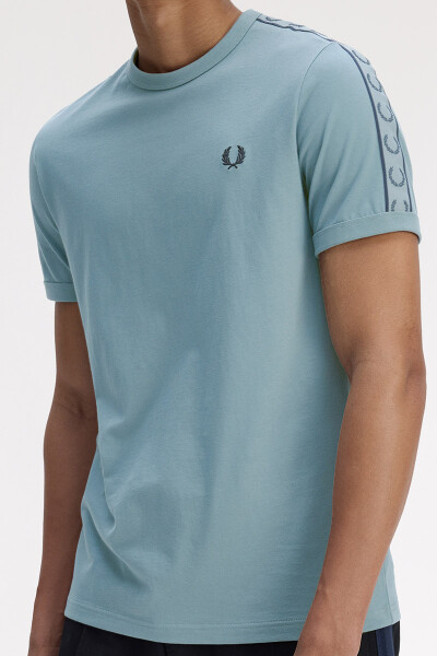 Fred Perry Contrast Tape Ringer T-Shirt Stockport Blue Navy
