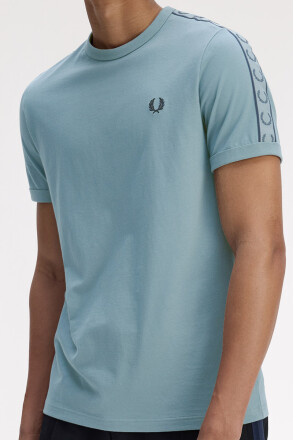 Fred Perry Contrast Tape Ringer T-Shirt Stockport Blue Navy