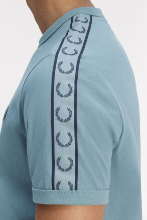 Fred Perry Contrast Tape Ringer T-Shirt Stockport Blue Navy