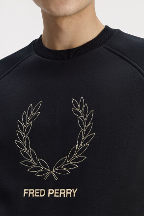 Fred Perry Outline Laurel Wreath Sweater Black