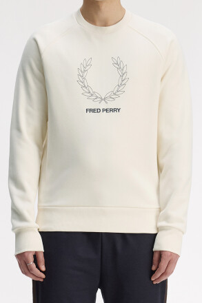 Fred Perry Outline Laurel Wreath Sweater Ecru