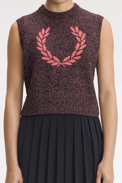Fred Perry Ladies Twisted Marl Knitted Tank Flamingo Tan