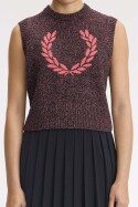 Fred Perry Ladies Twisted Marl Knitted Tank Flamingo Tan
