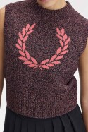 Fred Perry Ladies Twisted Marl Knitted Tank Flamingo Tan