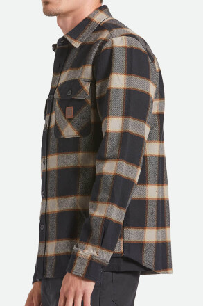 Brixton Bowery Heavy Weight Flannel Shirt Black Cream