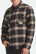 Brixton Bowery Heavy Weight Flannel Shirt Black Cream