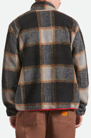 Brixton Buffalo Plaid Sherpa Jacket Black Cream