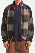 Brixton Buffalo Plaid Sherpa Jacket Black Cream