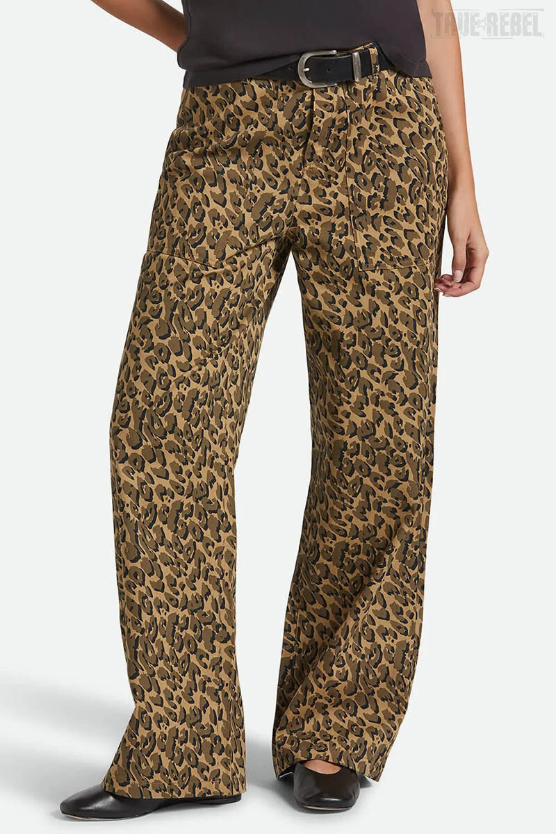 Brixton Ladies Jane Utility Wide Leg Pant Brown Cheetah