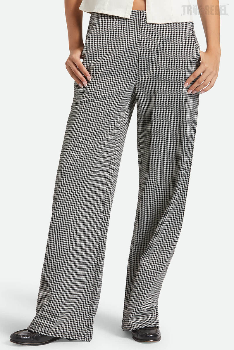 Brixton Ladies Houndstooth Leisure Trouser Winter White Blac
