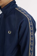 Fred Perry Contrast Tape Track Jacket Tennis Blue Champagne