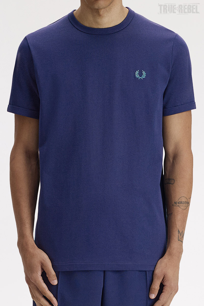 Fred Perry Ringer T-Shirt Tennis Blue