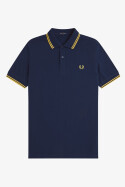 Fred Perry Twin Tipped Polo Shirt Tennis Blue Lemon Barley