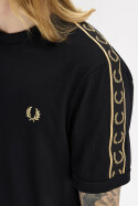 Fred Perry Contrast Tape Ringer T-Shirt Black Champagne