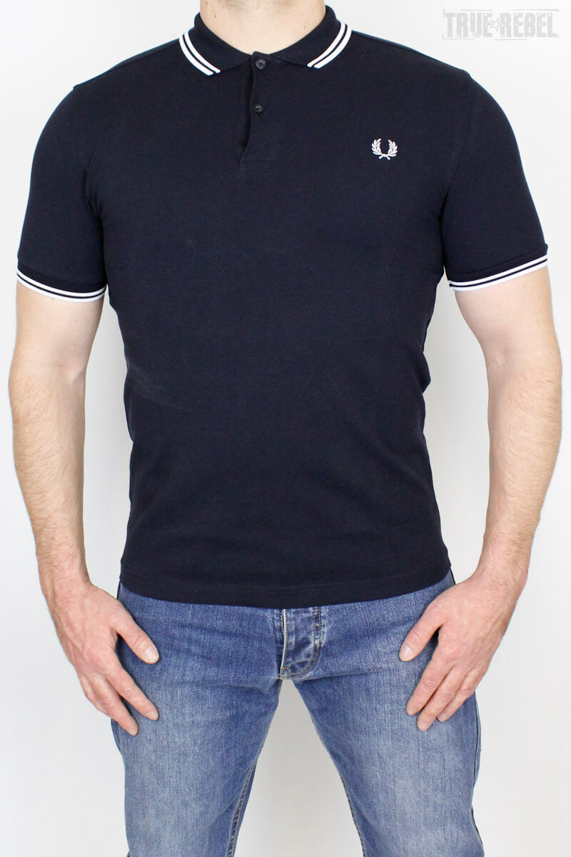 Fred Perry Twin Tipped Polo Shirt Navy White