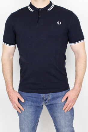 Fred Perry Twin Tipped Polo Shirt Navy White