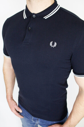 Fred Perry Twin Tipped Polo Shirt Navy White