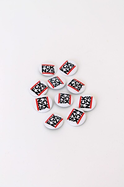 True Rebel Button FCK NZS White
